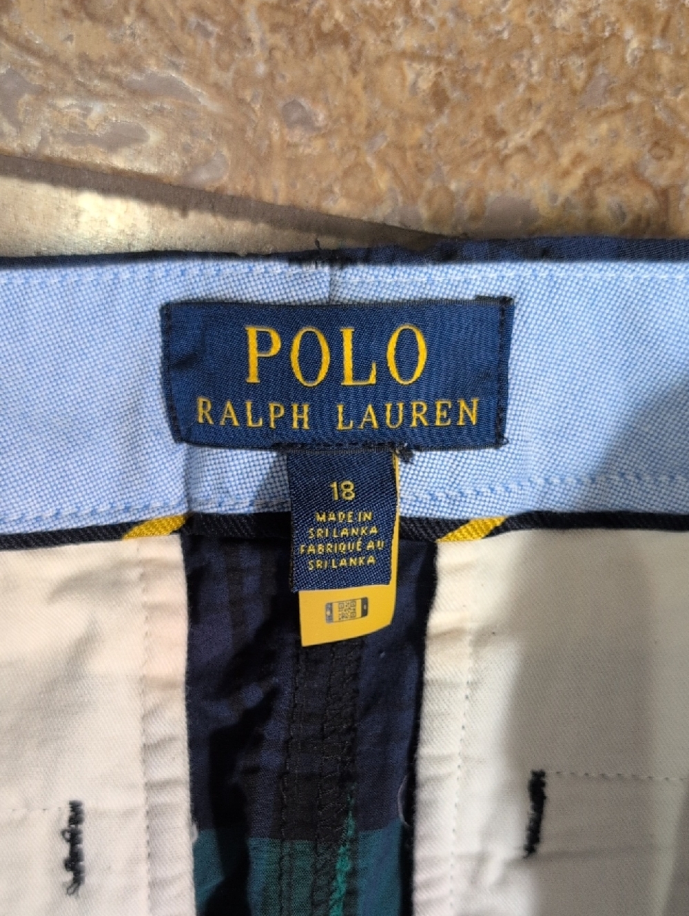 Polo Ralph Lauren boy shorts. Blue and green plaid. Size 18. - Picture 2 of 5